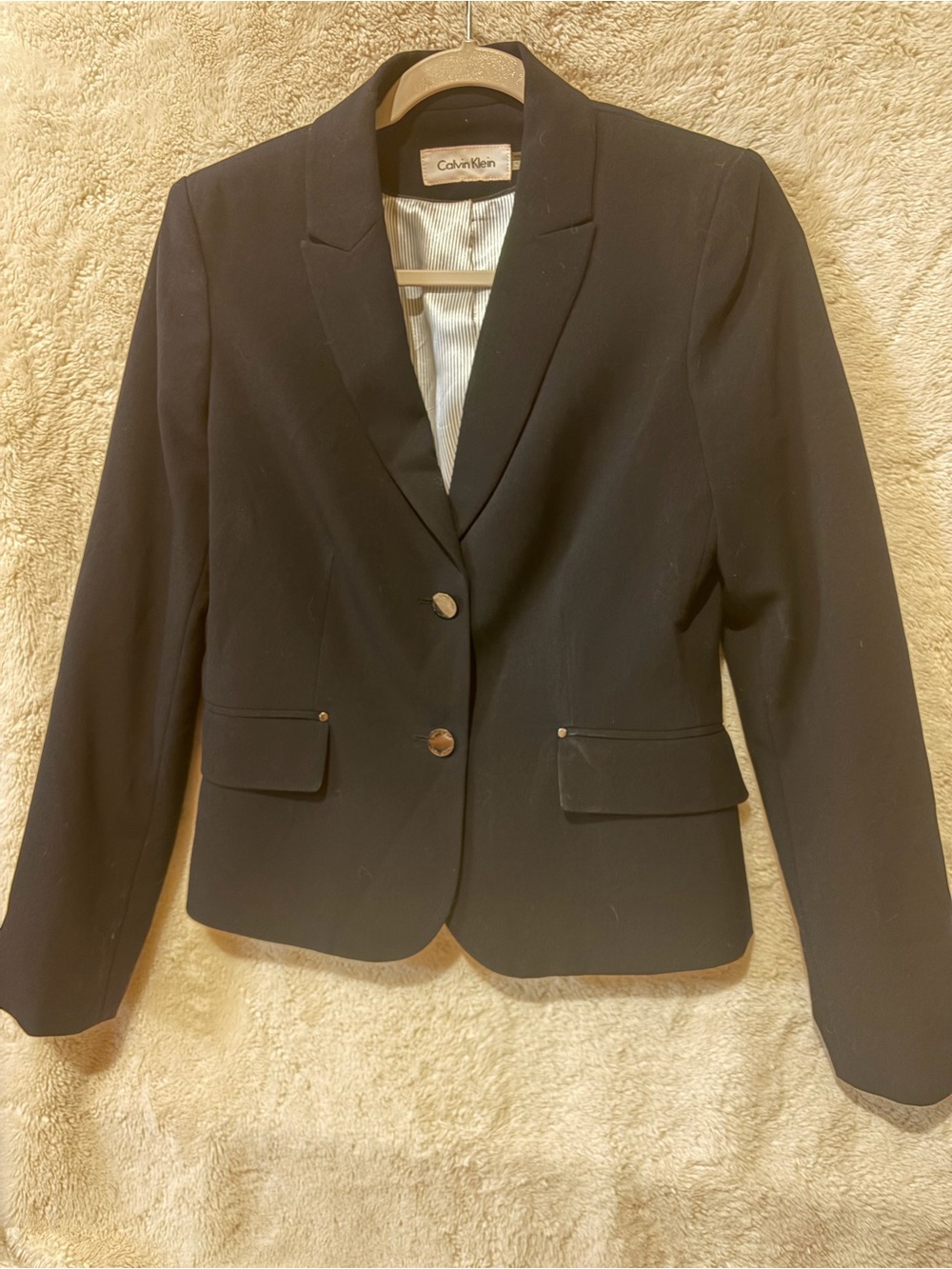 Calvin Klein Black Classic Single-Breasted Blazer